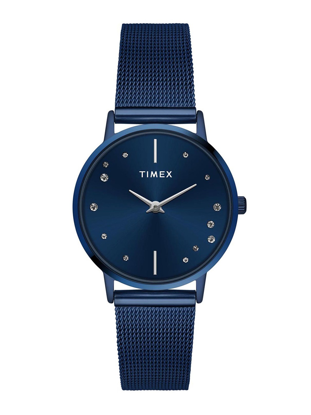 

Timex Women Brass Embellished Dial & Stainless Steel Straps Analogue Multi Function Watch TWEL15620, Blue