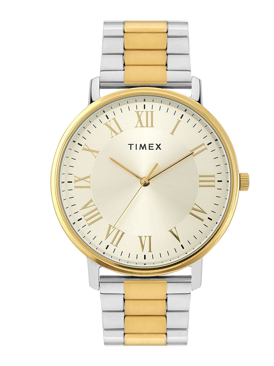 

Timex Men Brass Dial & Stainless Steel Straps Analogue Multi Function Watch TW0TG8025, Champagne