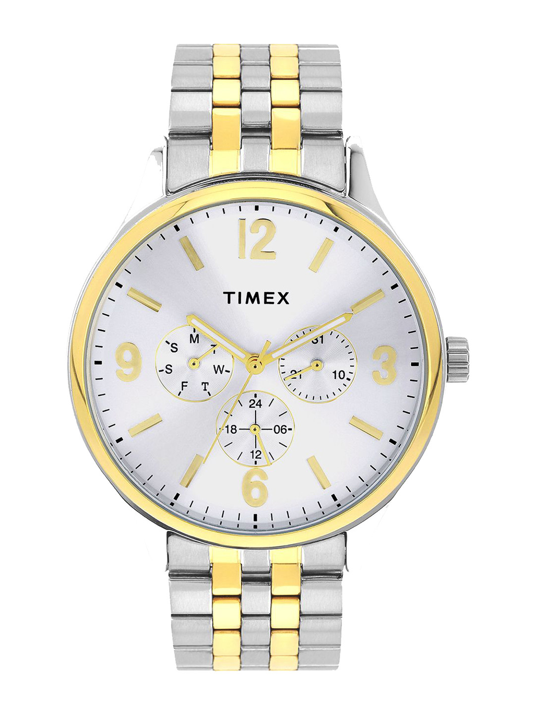 

Timex Men Brass Dial & Stainless Steel Straps Analogue Watch TWEG18441, Silver
