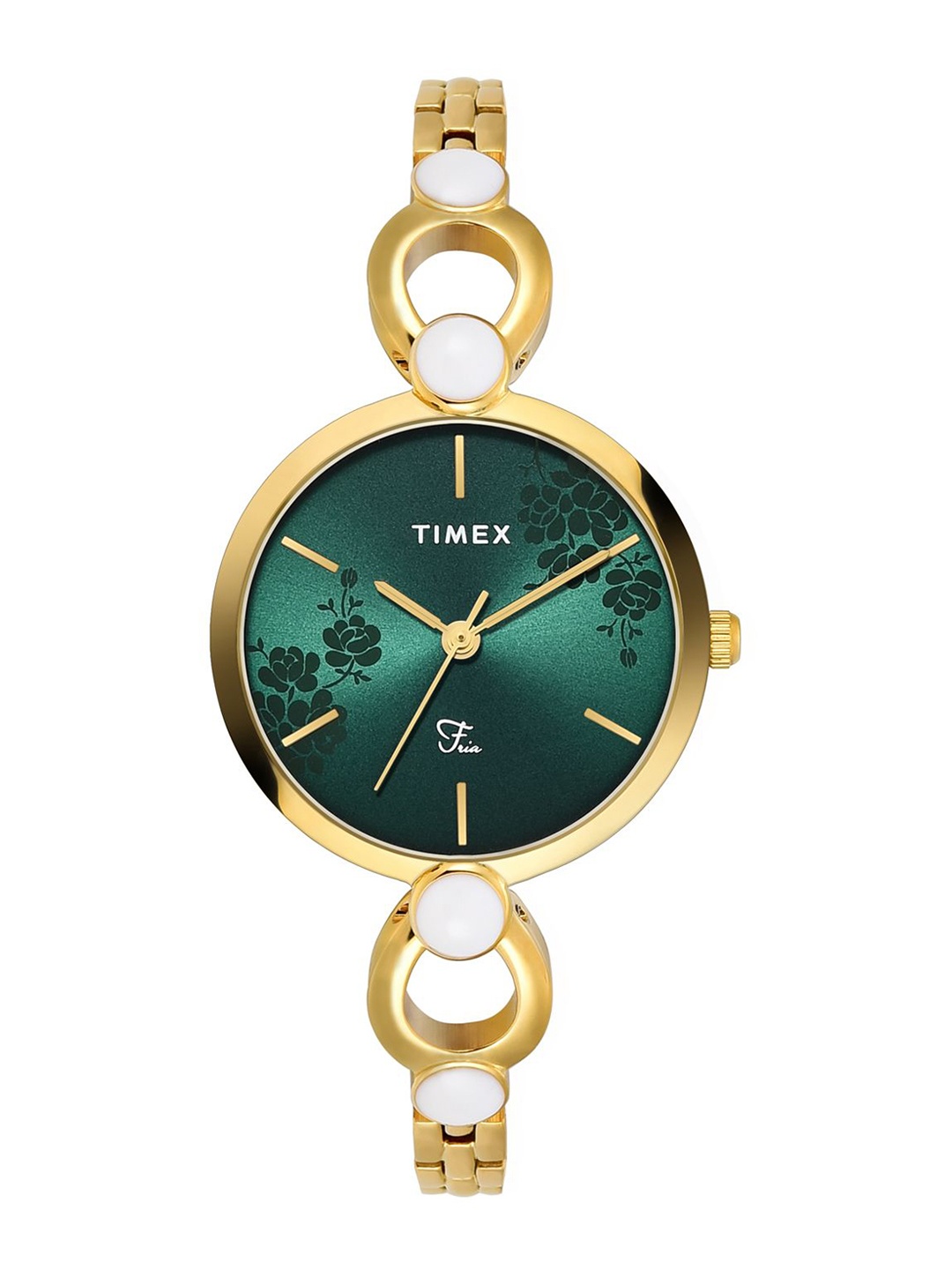 

Timex Women Brass Dial & Stainless Steel Straps Analogue Watch TWEL18109, Green