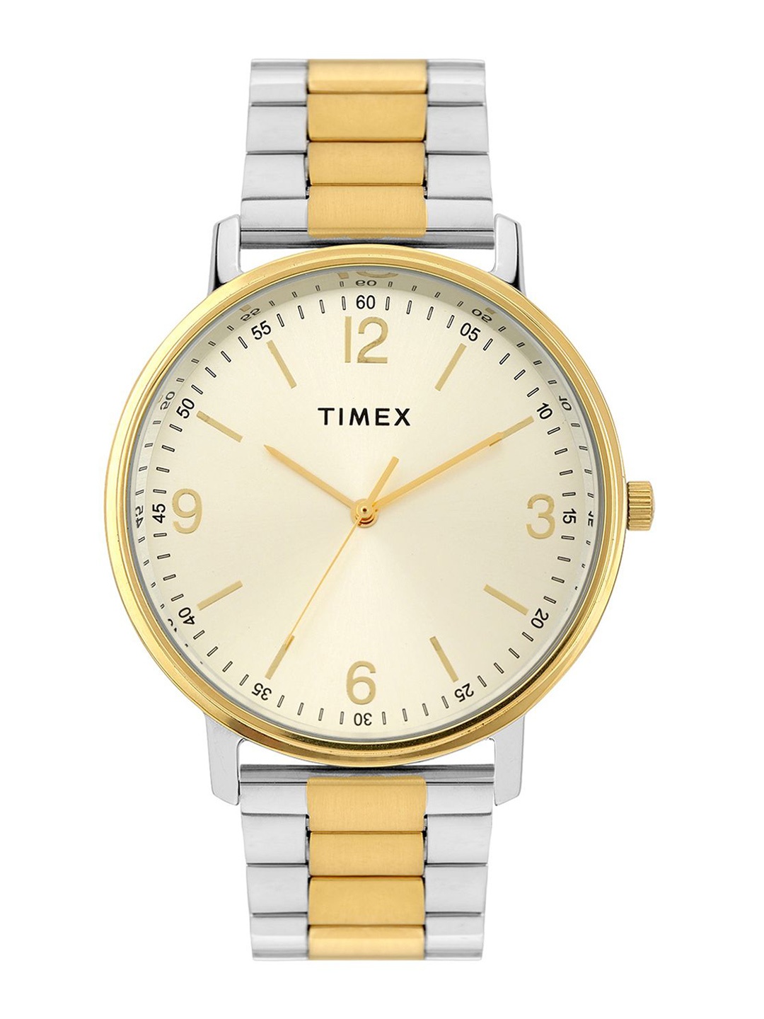 

Timex Men Brass Dial & Stainless Steel Straps Analogue Multi Function Watch TW0TG8028, Champagne