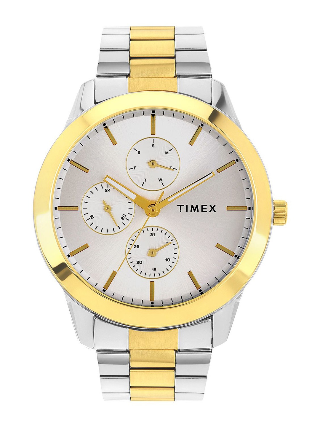 

Timex Men Brass Dial & Stainless Steel Straps Analogue Watch TWEG18523, Silver