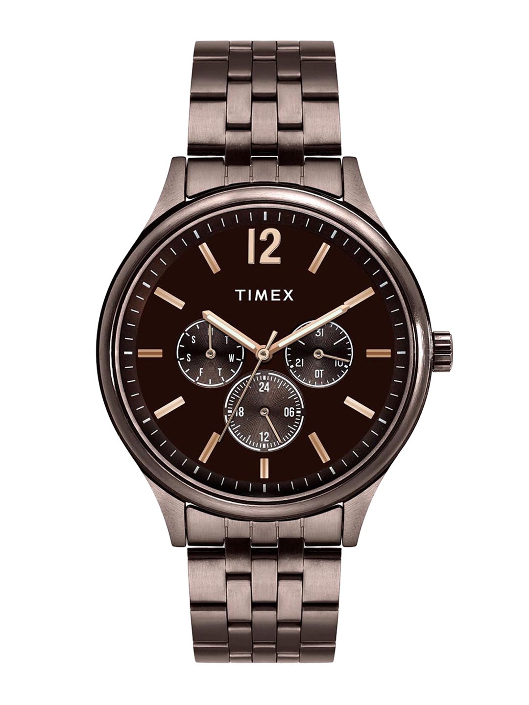 

Timex Men Brass Dial & Stainless Steel Straps Analogue Watch TWEG18436, Brown