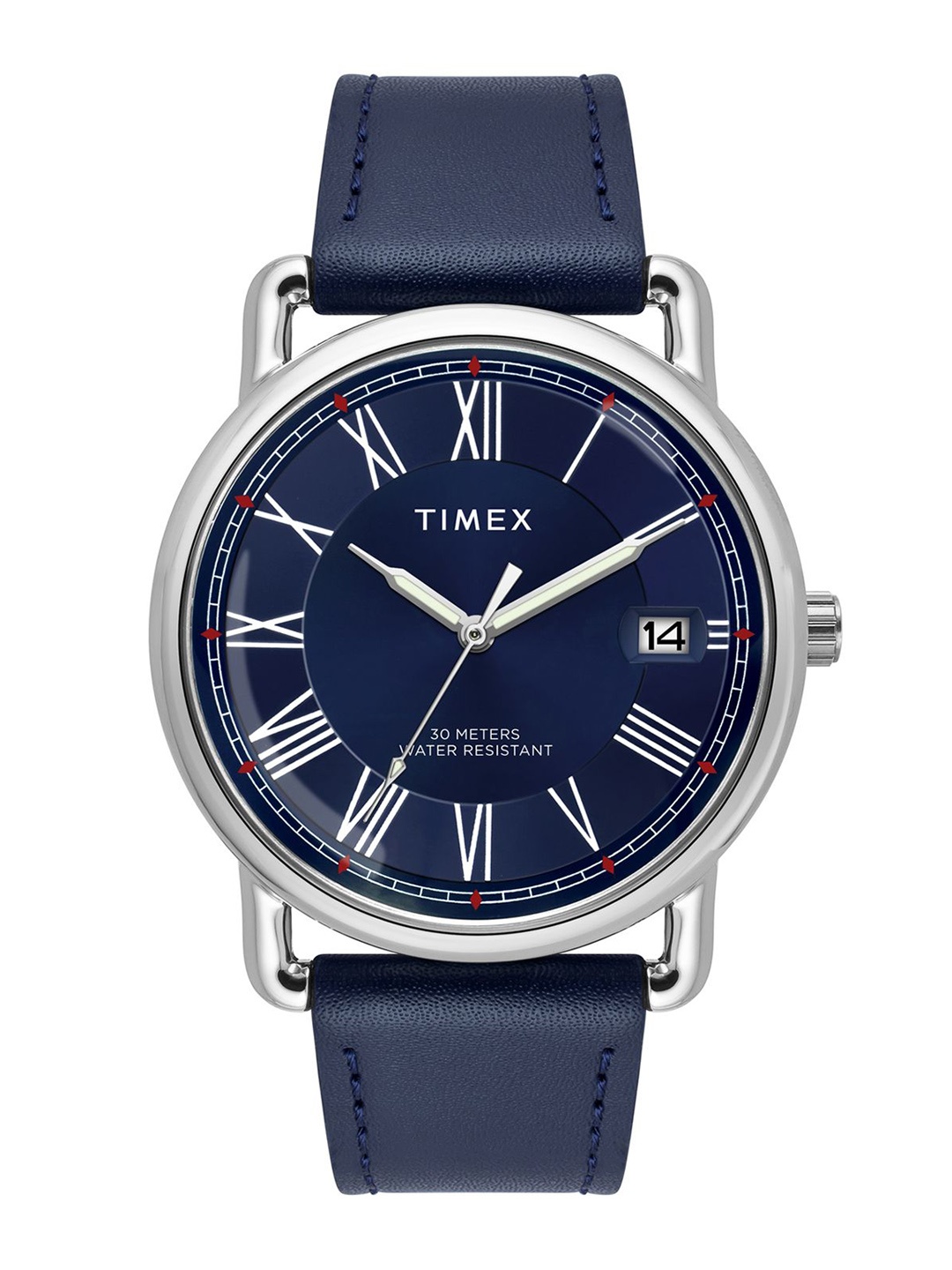 

Timex Men Brass Dial & Leather Straps Analogue Watch TWEG25600, Blue