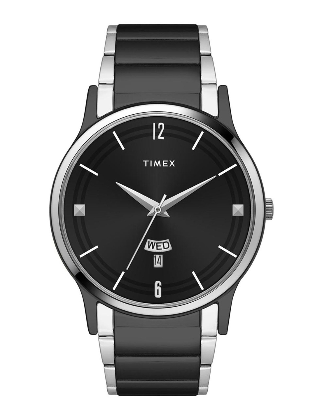 

Timex Men Brass Dial & Stainless Steel Straps Analogue Watch TW000R465, Black