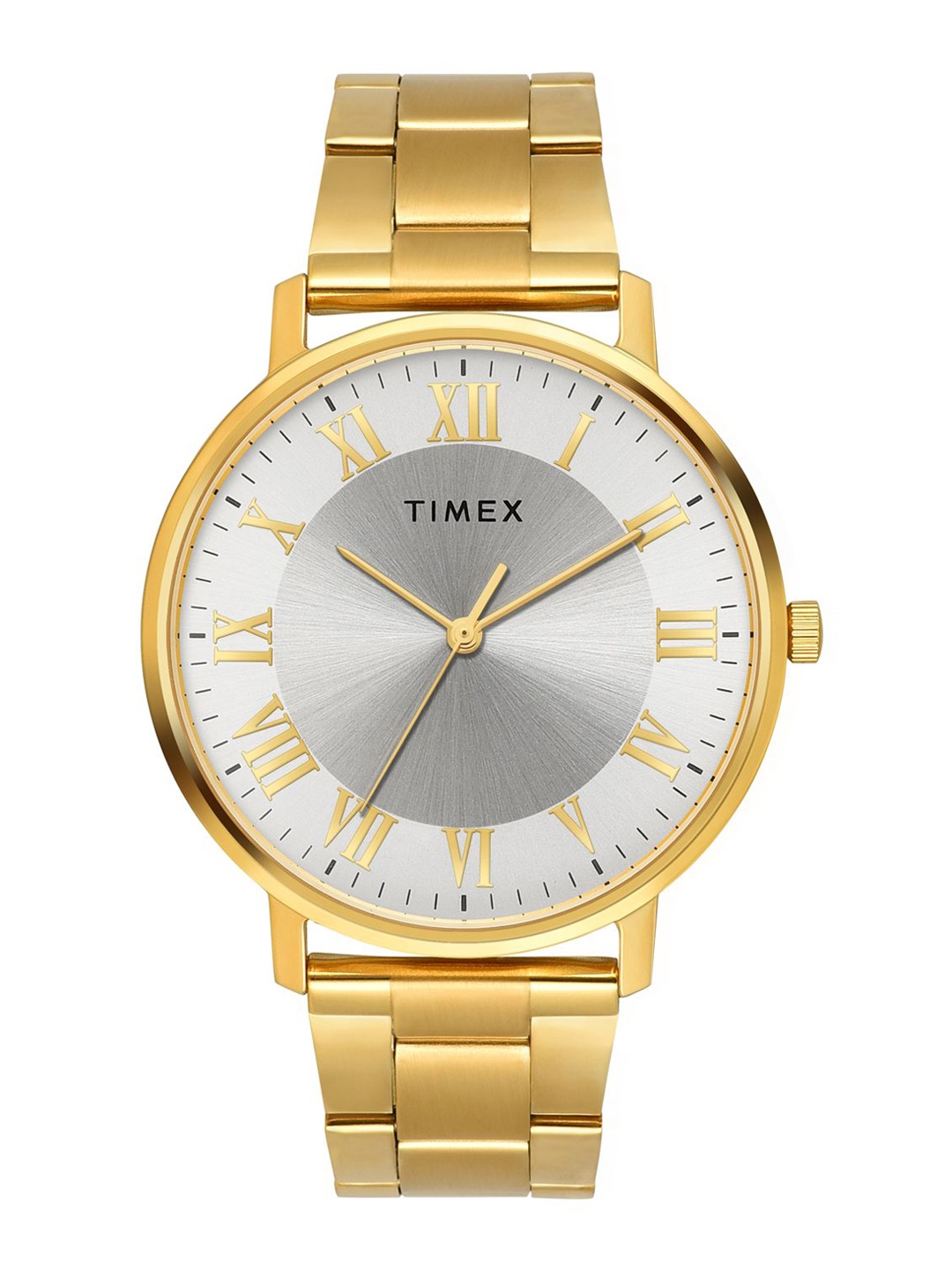 

Timex Men Brass Dial & Stainless Steel Straps Analogue Multi Function Watch TW0TG8023, Silver