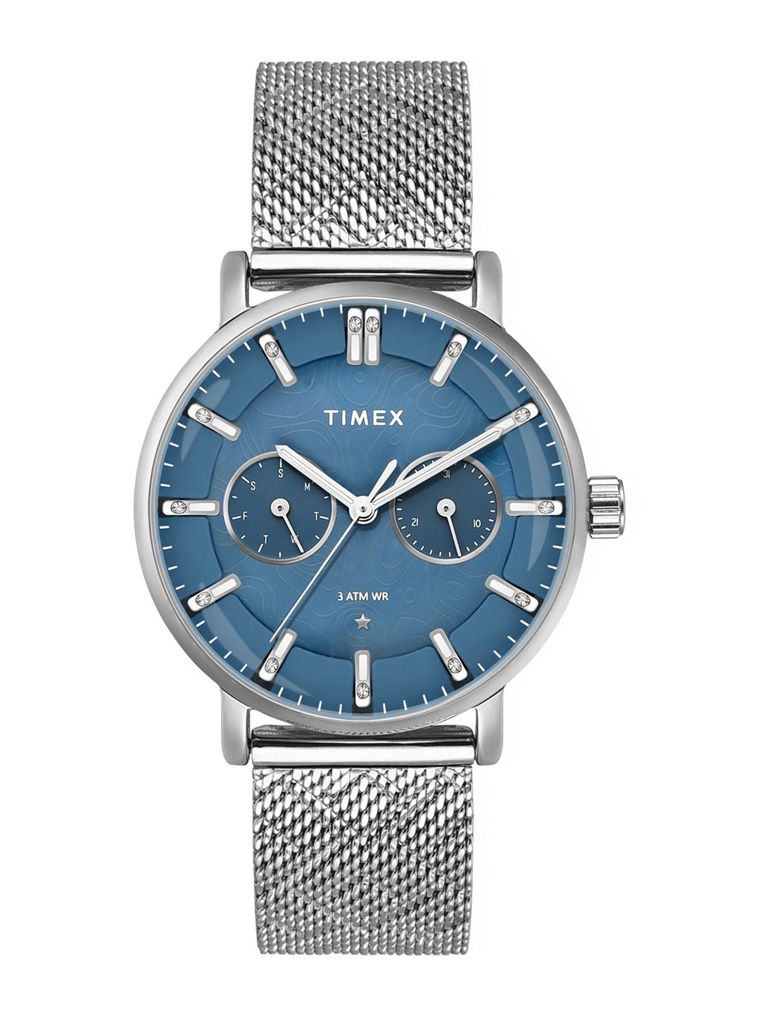 

Timex Women Brass Dial & Stainless Steel Straps Analogue Watch TWEL20301, Blue