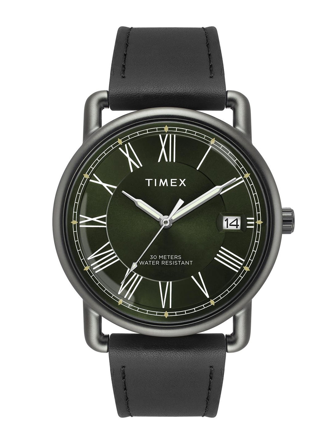 

Timex Men Brass Dial & Leather Straps Analogue Watch TWEG25602, Green