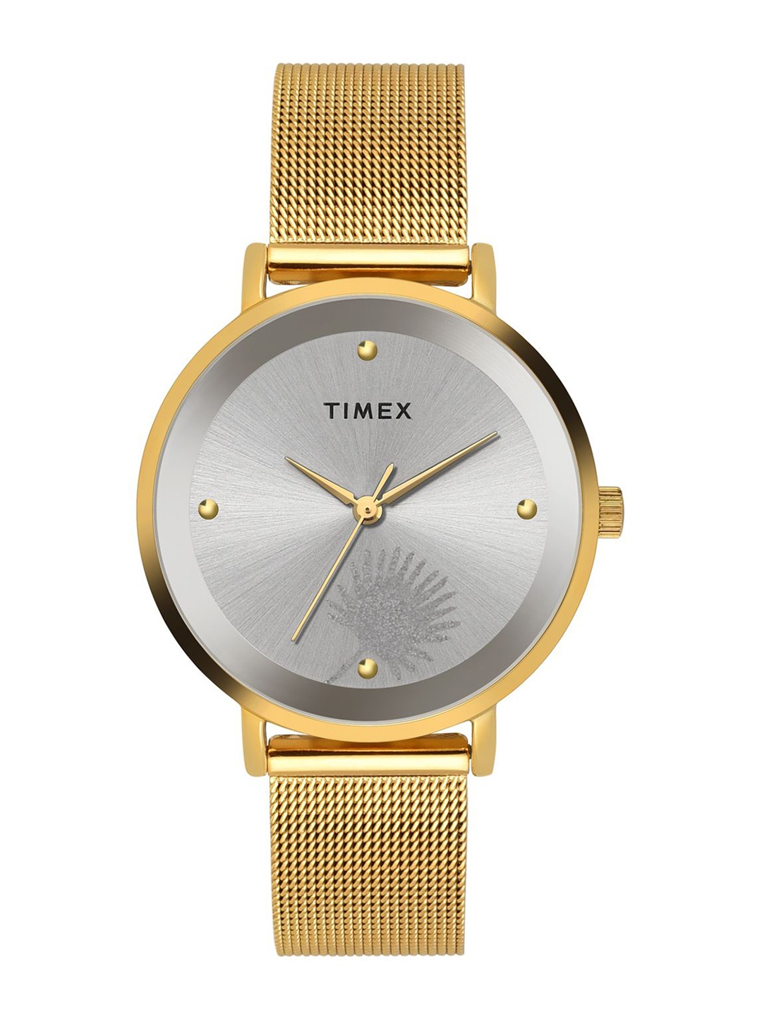 

Timex Women Brass Dial & Stainless Steel Straps Analogue Watch TWEL12919, Silver