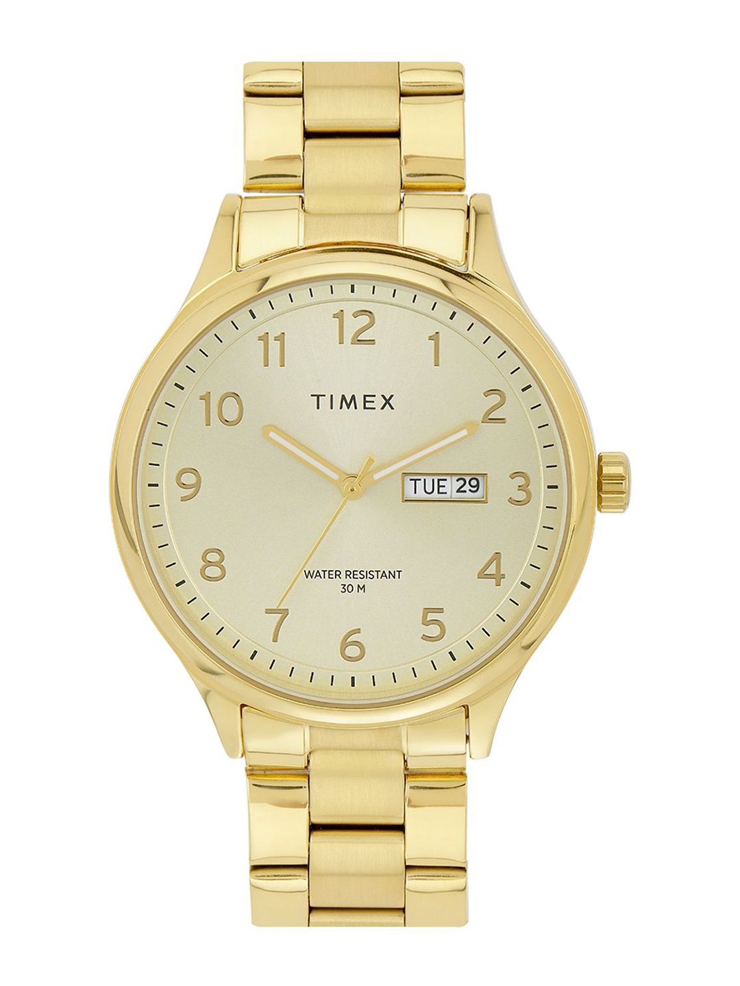 

Timex Men Brass Embellished Dial & Stainless Steel Straps Analogue Watch TWEG18442, Champagne