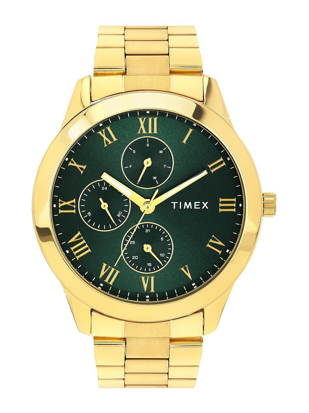 

Timex Men Brass Dial & Stainless Steel Straps Analogue Watch TWEG18527, Green