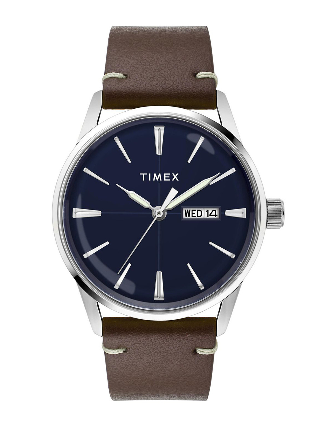 

Timex Men Brass Dial & Leather Straps Analogue Watch TWEG25500, Blue