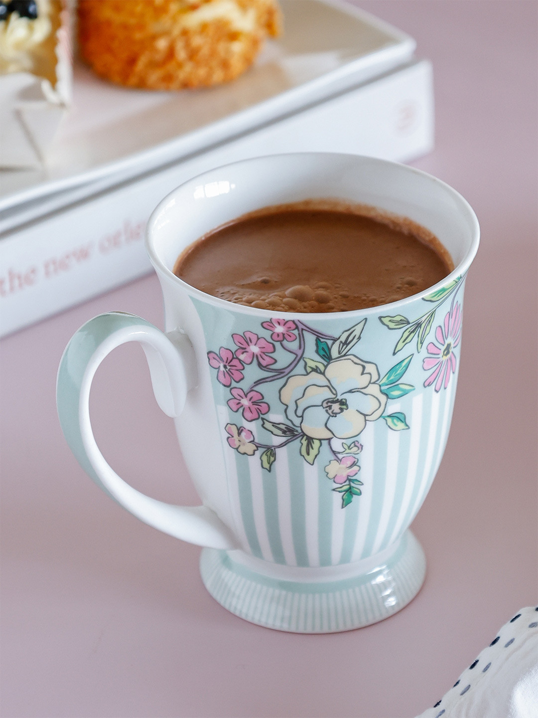 

CLAY CRAFT Wishing Chair White Printed Ceramic Mug Milk Perfect for Morning Coffee 300ml