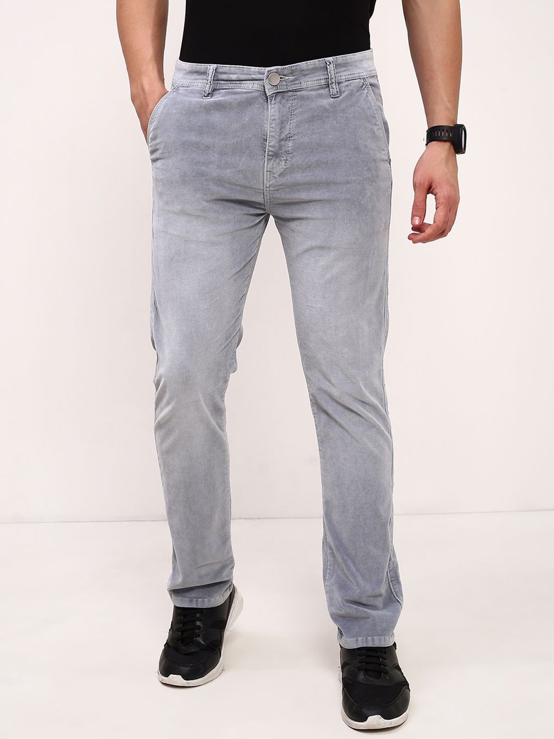 

SHOWOFF Men Comfort Straight Fit Low-Rise Light Fade Acid Wash Stretchable Jeans, Grey