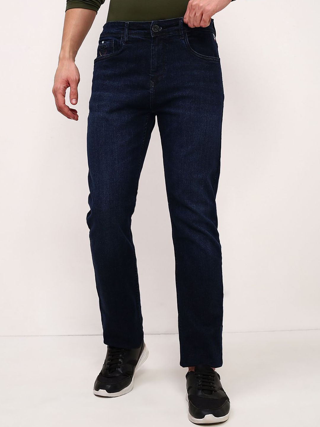 

SHOWOFF Men Comfort Straight Fit Low-Rise Light Fade Stretchable Jeans, Blue