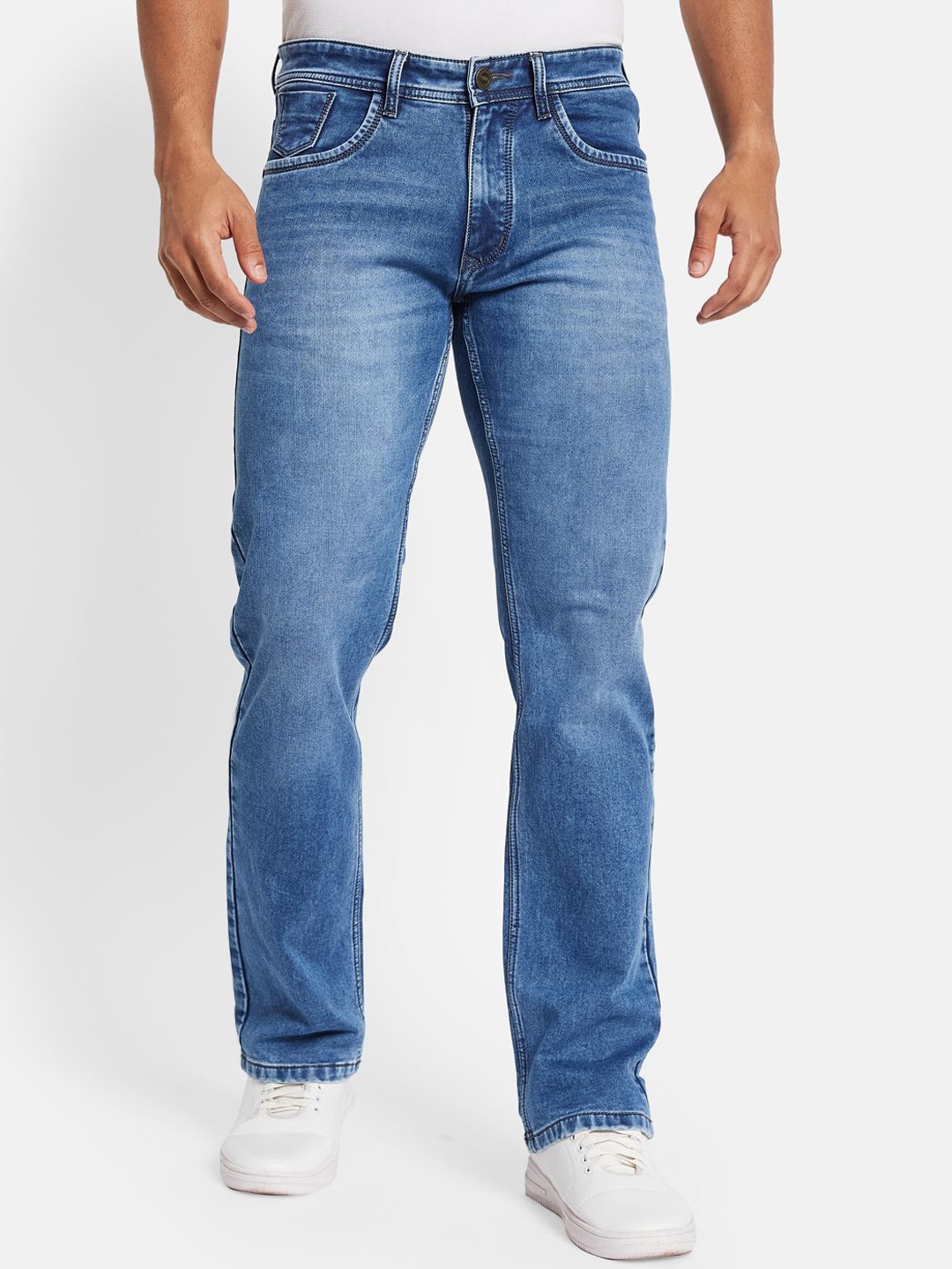 

Octave Men Straight Fit Light Fade Stretchable Jeans, Blue