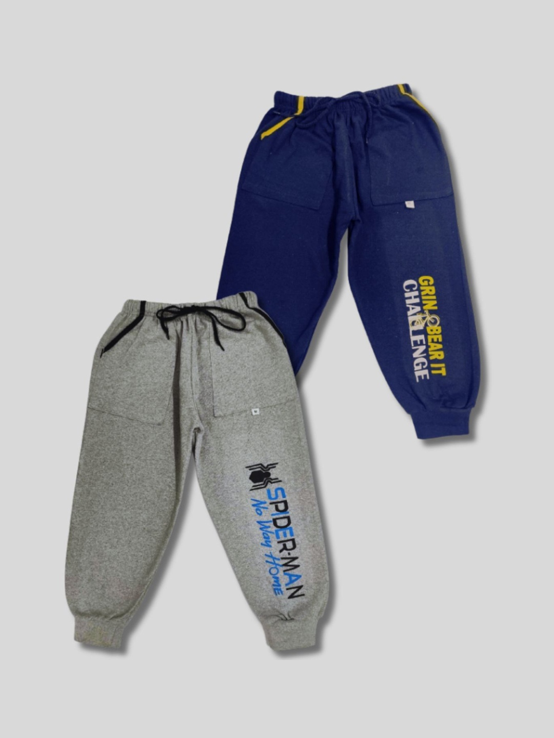 

Seyor Kids Pack Of 2 Printed Pure Cotton Joggers, Grey