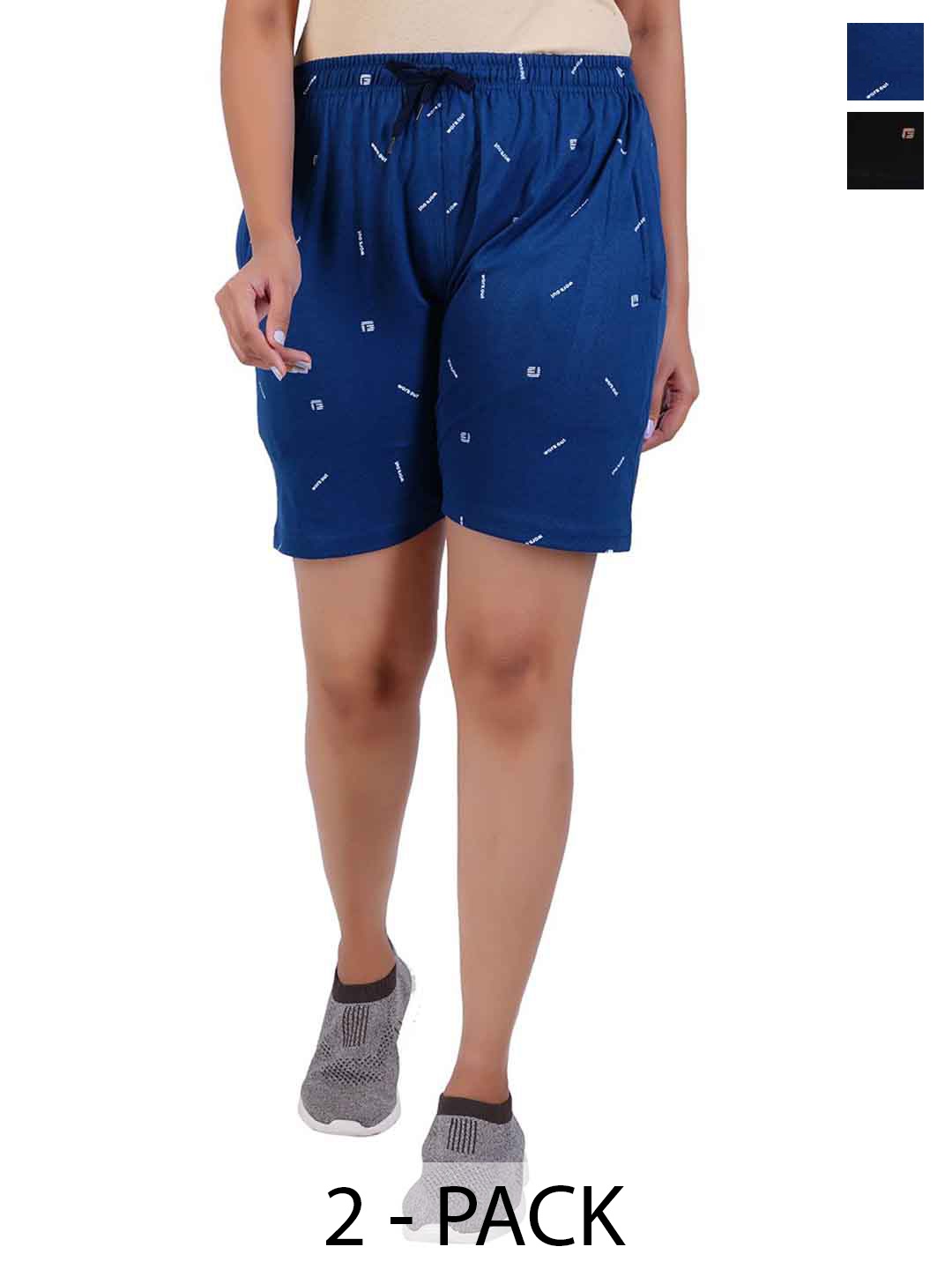 

GUIDE Women Printed Shorts, Blue