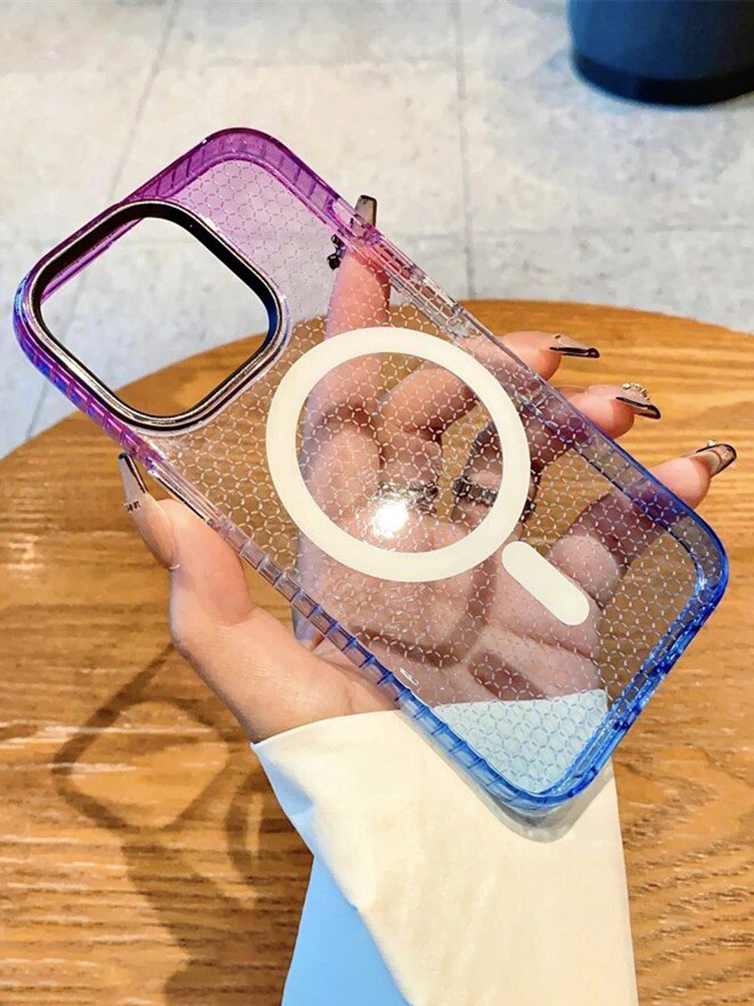 

Luxury Kase LK080 Fashion Gradient iPhone 12 Pro Back Case, Purple