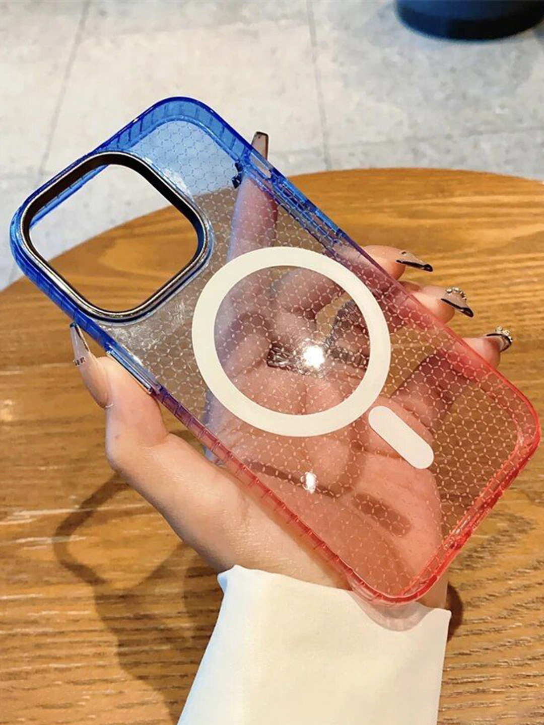 

Luxury Kase LK080 Fashion Gradient iPhone 15 Pro Max Back Case, Blue