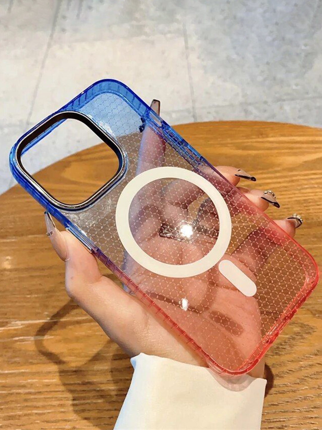 

Luxury Kase LK080 Fashion Gradient iPhone 13 Pro Max Back Case, Blue