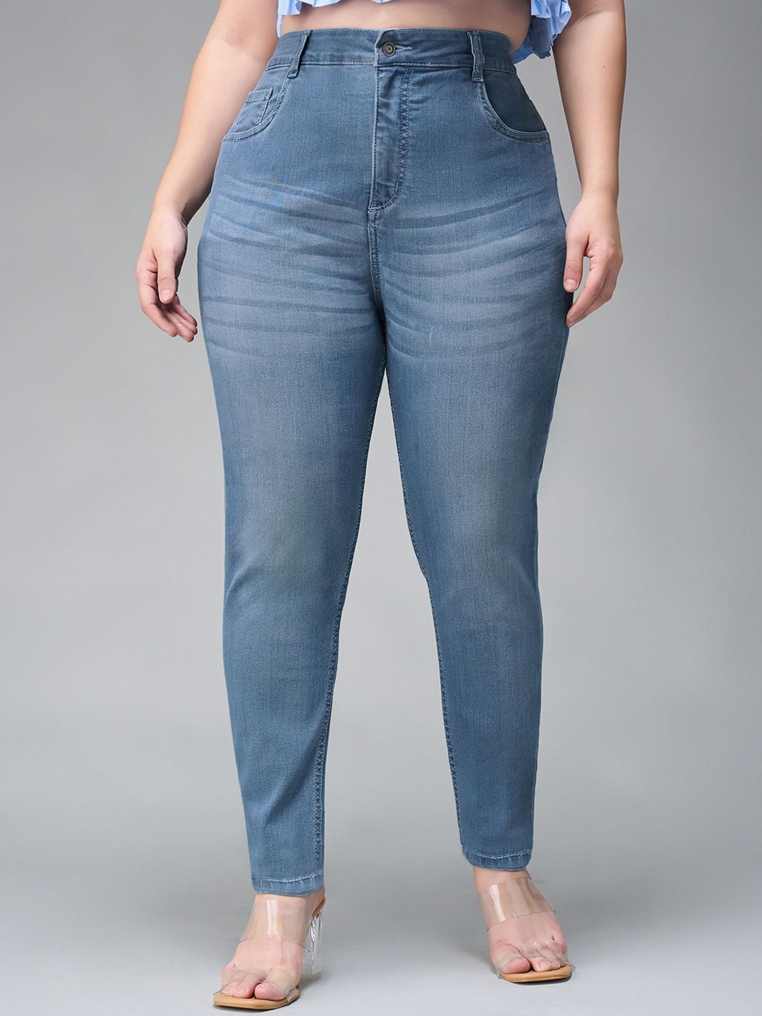

Miss Chase A+ Women Super Skinny Fit High-Rise Light Fade Stretchable Jeans, Blue
