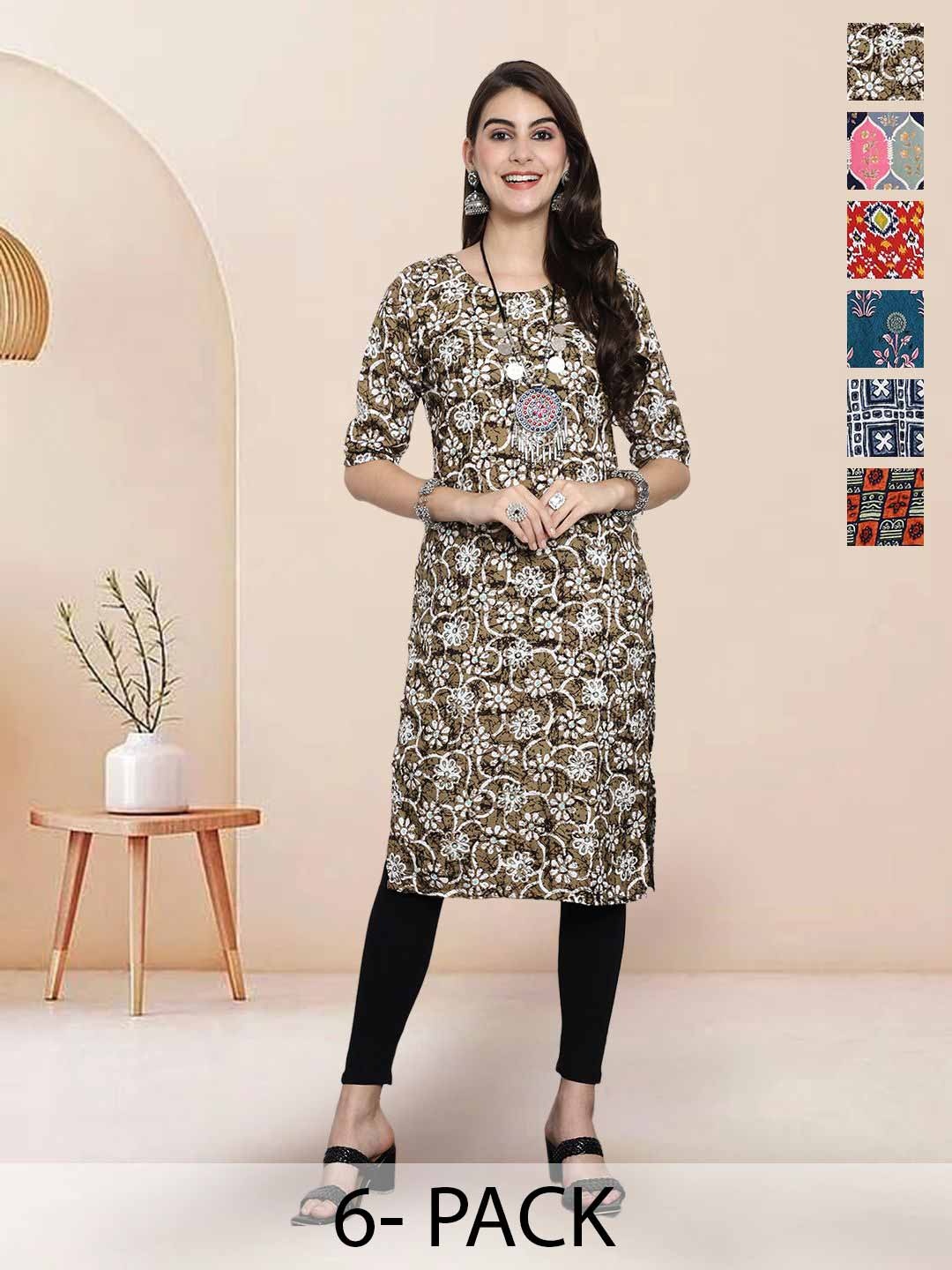 

7Threads Women Ethnic Motifs Printed Floral Crepe Kurta, Multi