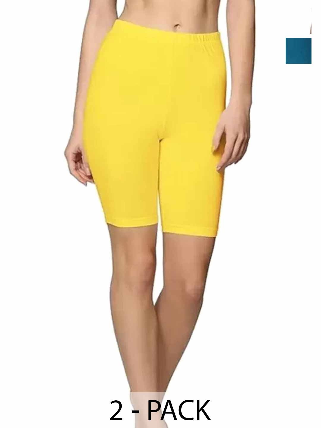 

Diving Deep Women Pack Of 2 Tights, Yellow