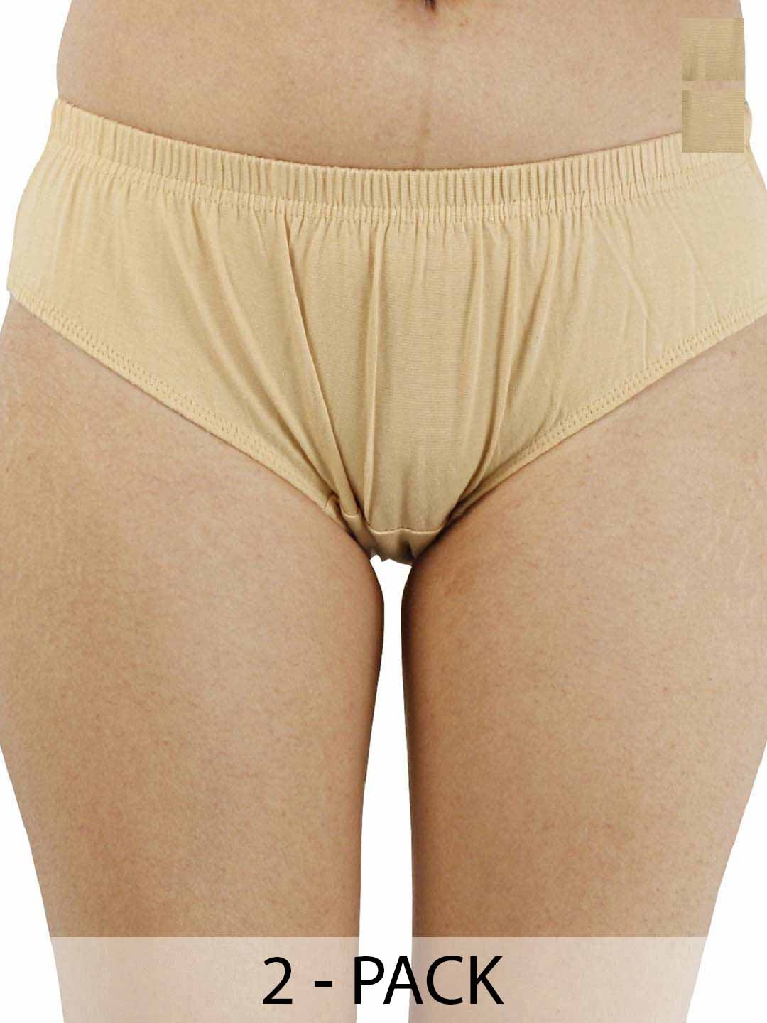 

Diving Deep 2-Pcs Cotton Hipster Briefs 6_5Pantiees comb 2_L, Beige