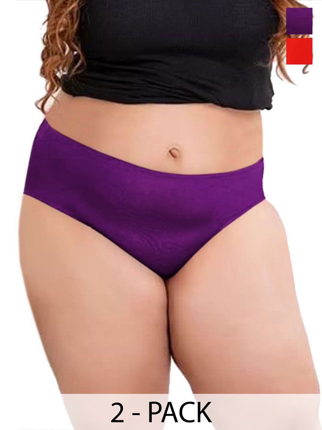 

Diving Deep Pack Of 2 Hipster Briefs D154 Purple, R New Pant_ies_2 PC_4XL, Red