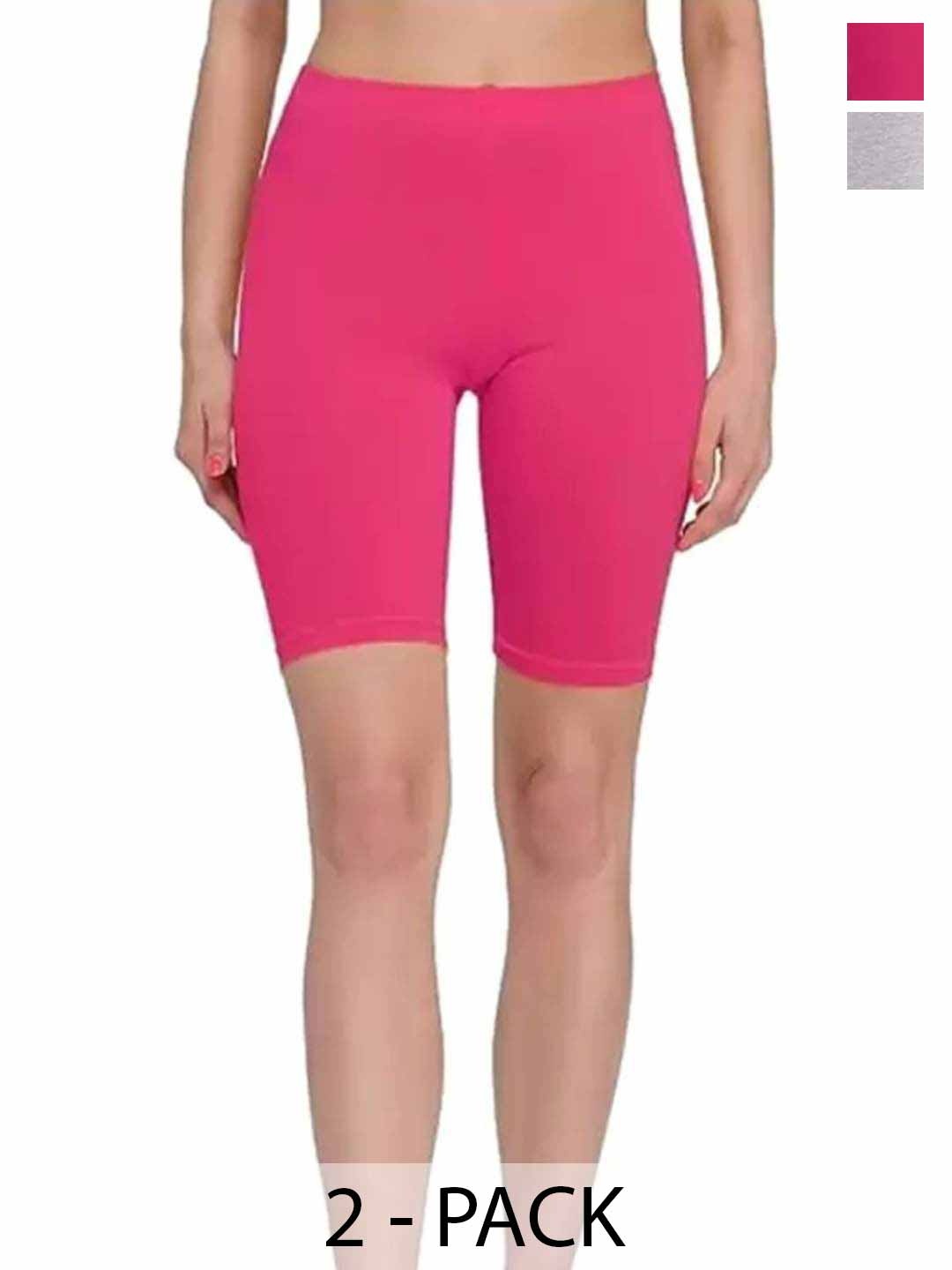 

Diving Deep Pack Of 2 Boy Shorts Briefs 42_7Grey Dark PinkShorts 2 PC__S, Pink