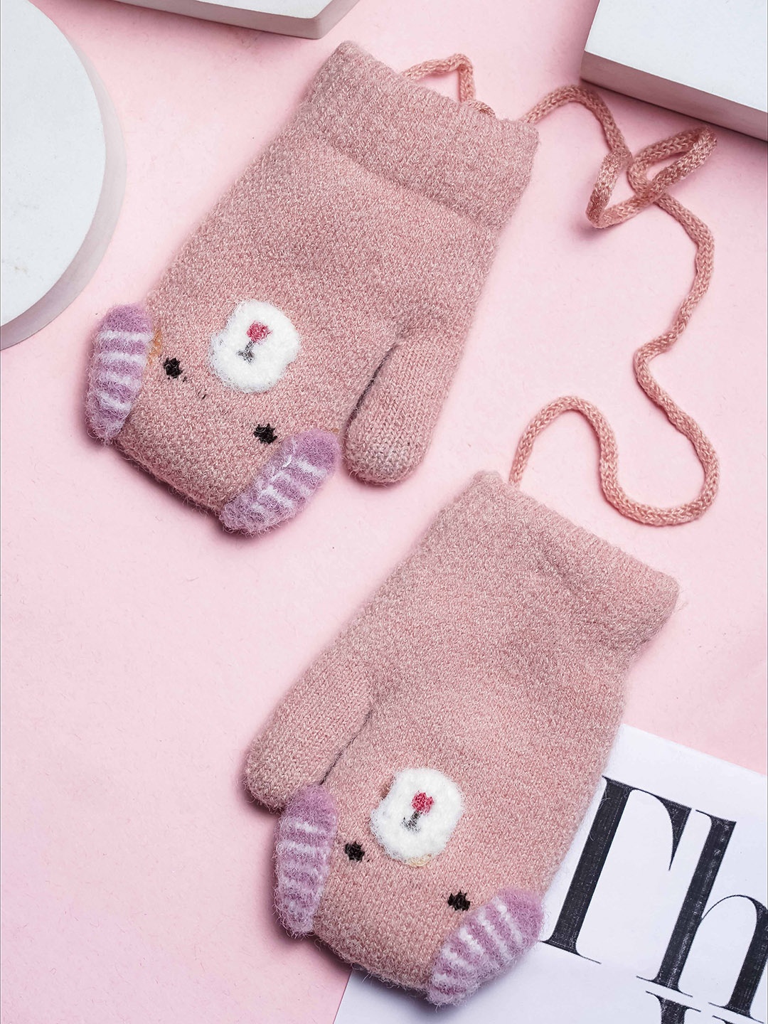 

Brauch Unisex Kids Patterned Winter Gloves, Peach