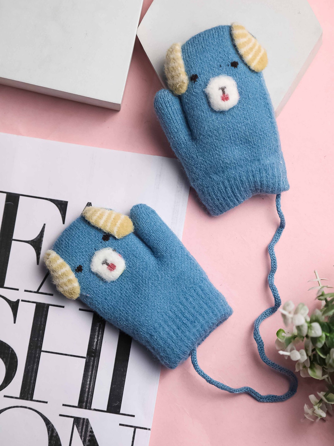 

Brauch Unisex Kids Patterned Winter Gloves, Blue