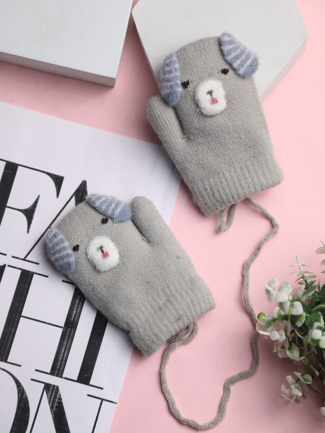 

Brauch Unisex Kids Patterned Winter Gloves, Grey