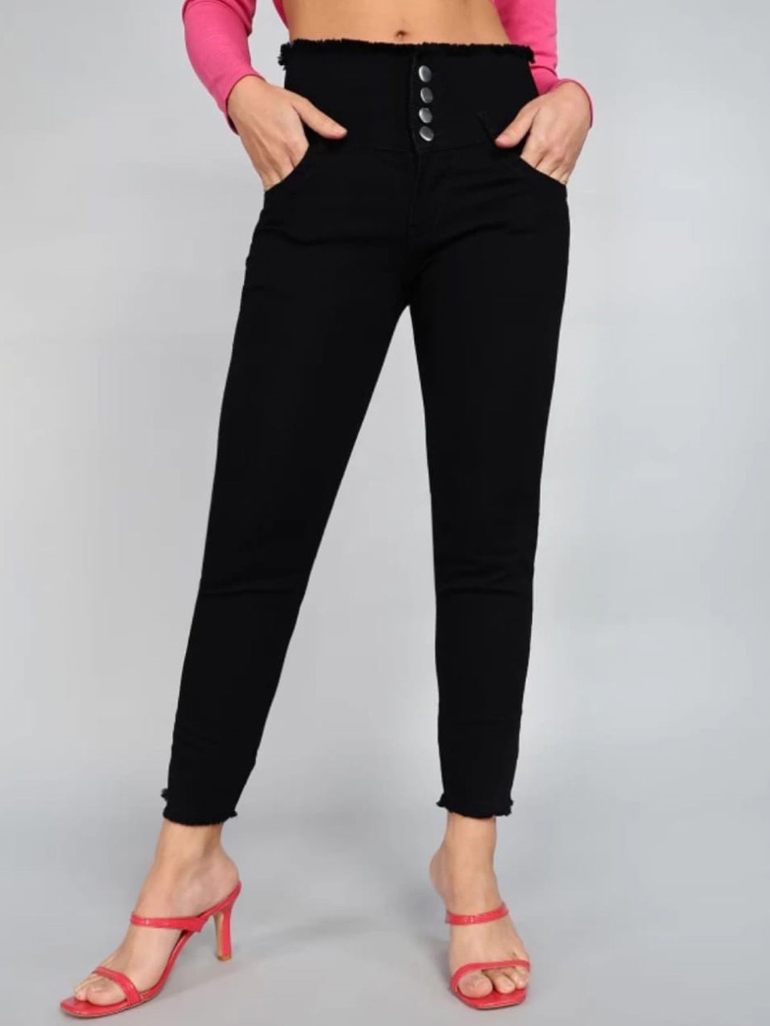 

SHREEALAKHIMPEXRAMSINGH Women Skinny Fit Stretchable Jeans, Black