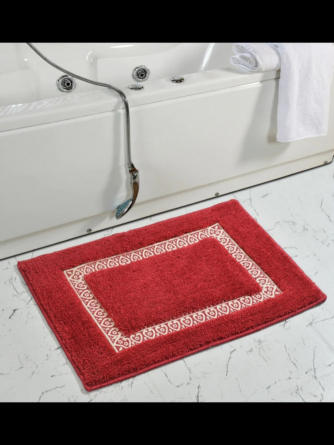 

MAA HOME CONCEPT Red & White Printed Anti-Skid Doormat