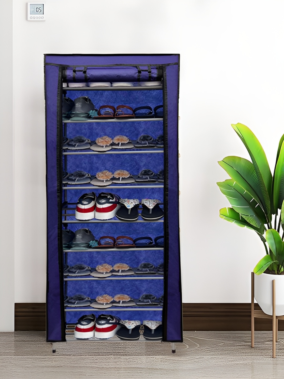 

Rmerchants Solid 9 Layer Water Resistant Shoe Rack Cover, Blue