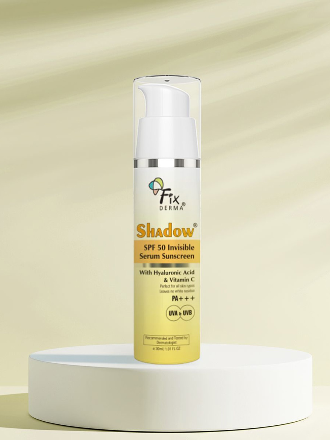 

FIXDERMA Shadow SPF 50 Invisible Serum Sunscreen With Hyaluronic Acid - 30ml, Beige