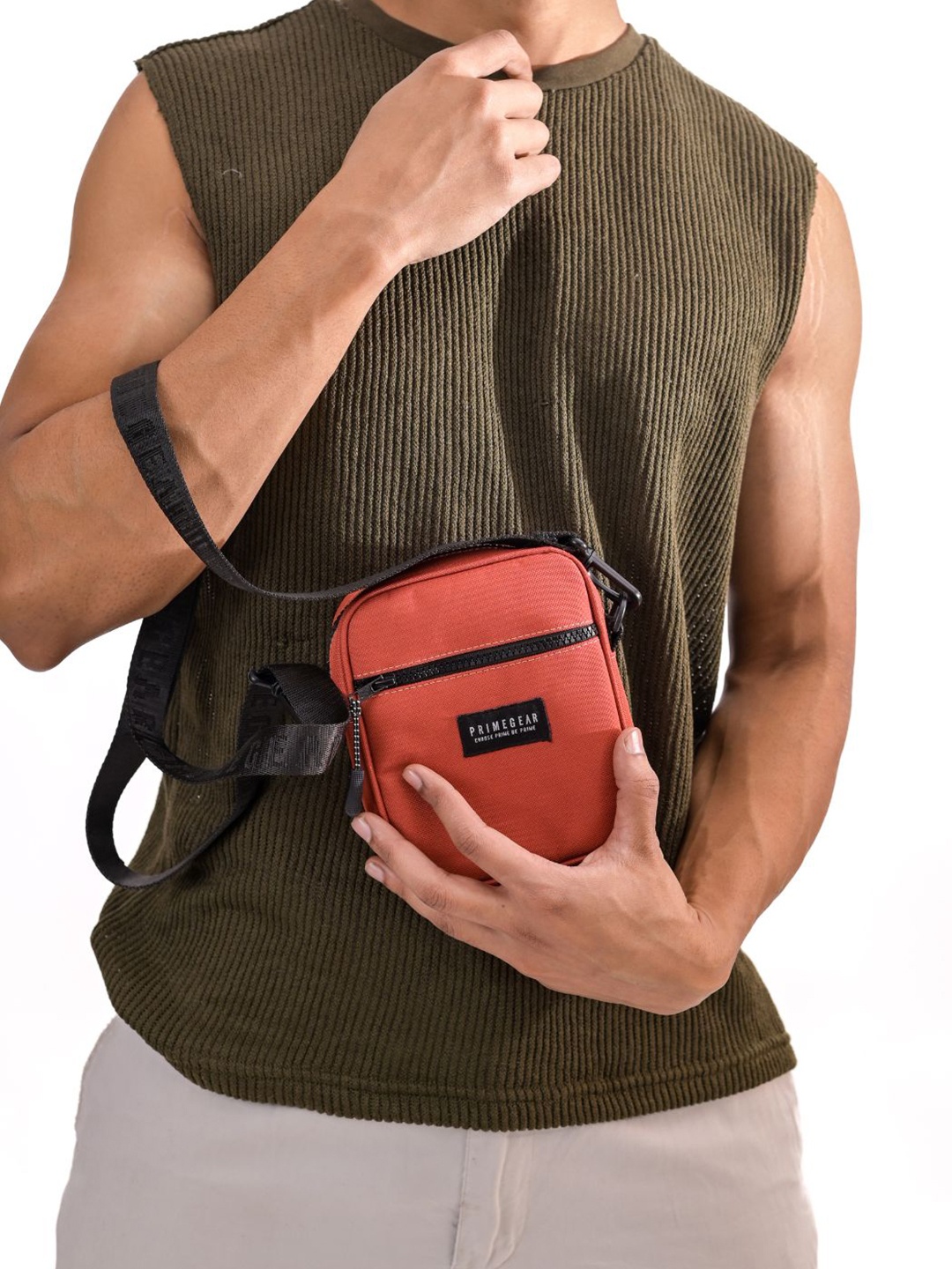 

Primegear Unisex Solid Crossbody Sling Bag, Rust