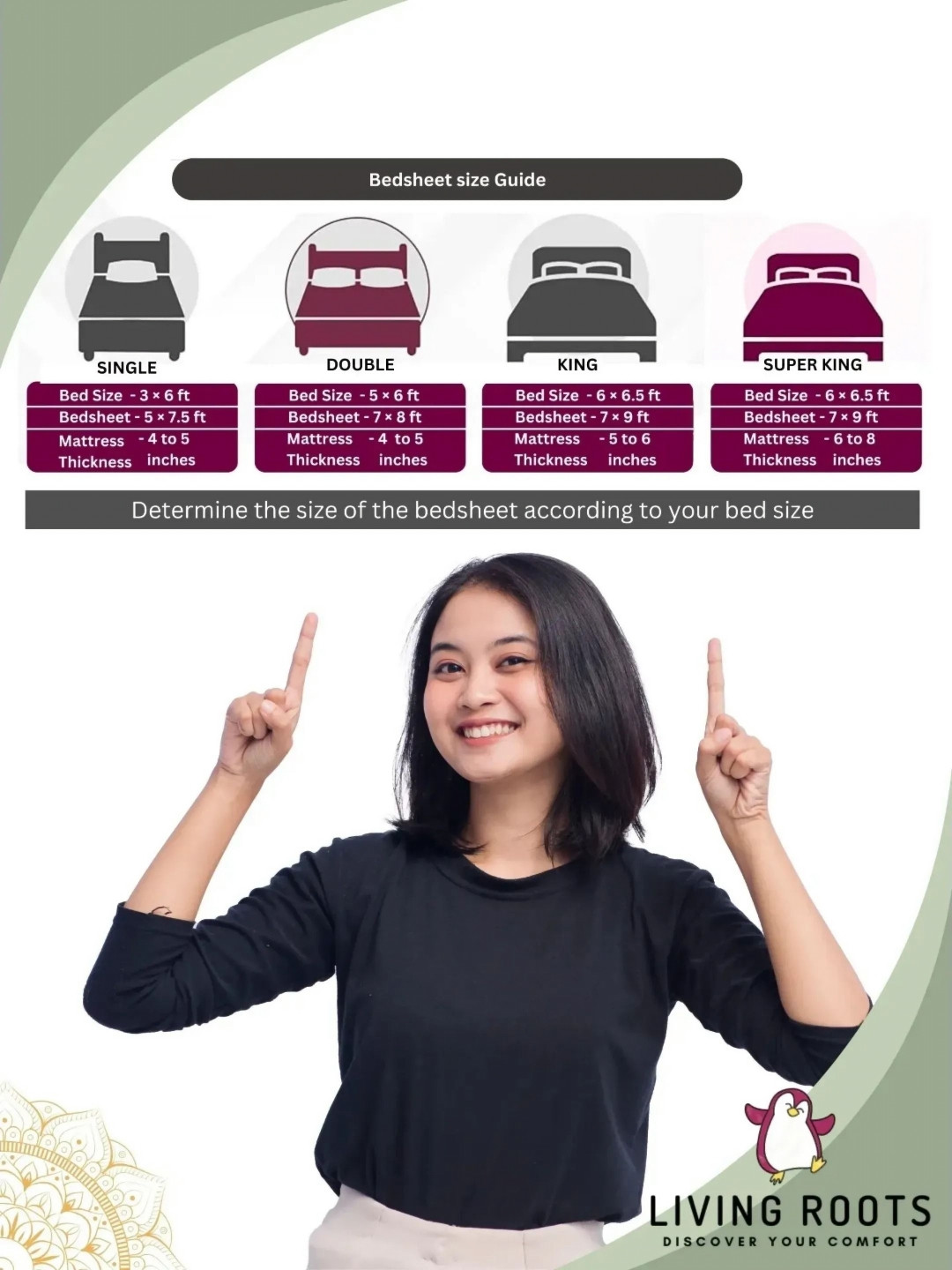 

LIVING ROOTS Sanganeri Pink Printed 250 TC Pure Cotton King Bedsheet Set 2.43 m X 2.64 m