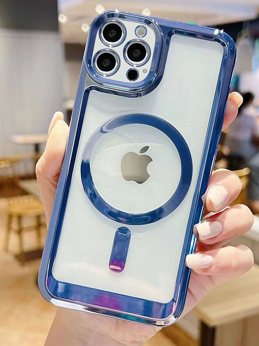 

Luxury Kase Magnetic Soft iPhone 13 Pro Back Case, Blue
