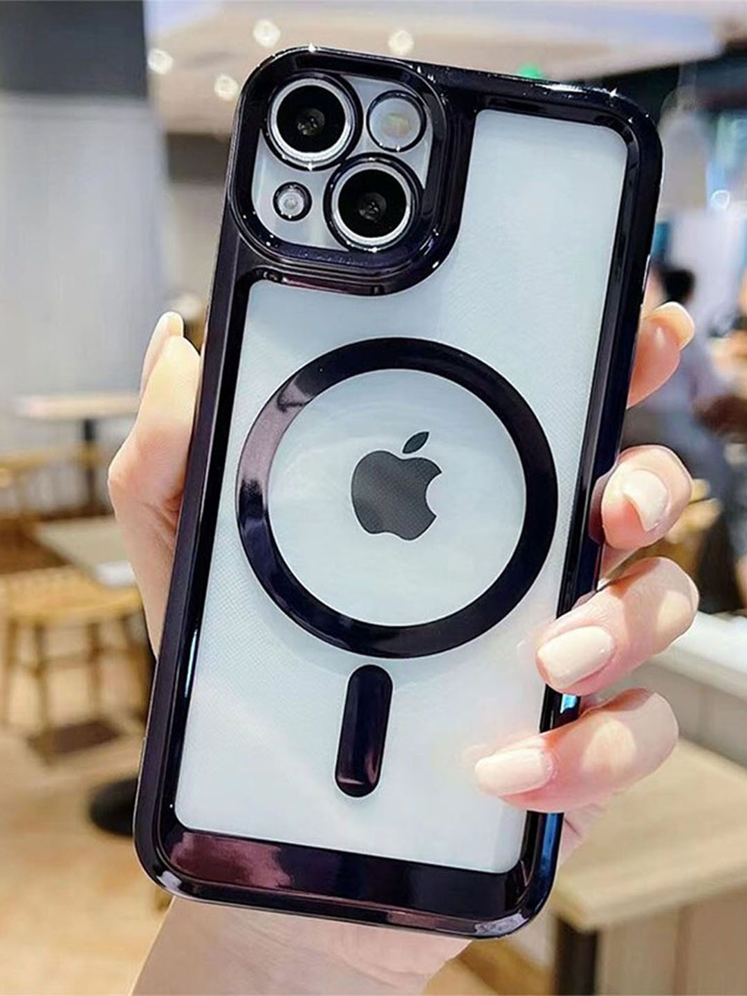 

Luxury Kase Magnetic Soft iPhone 14 Plus Back Case, Black
