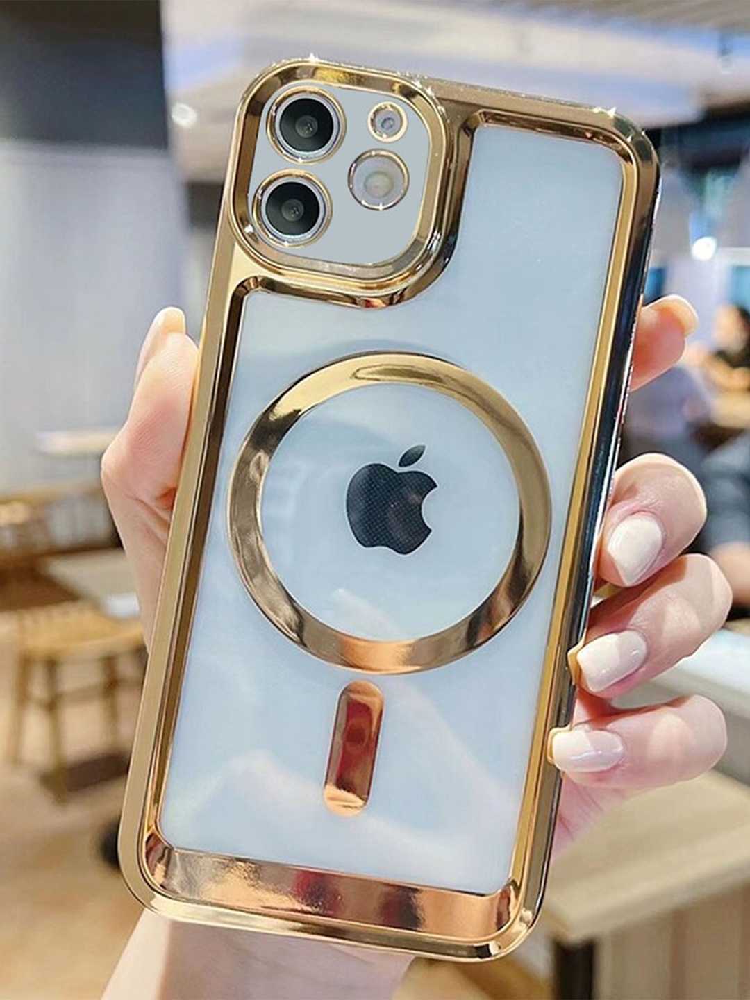 

Luxury Kase Solid iPhone 12 Magnetic Soft Cover Back Case, Gold