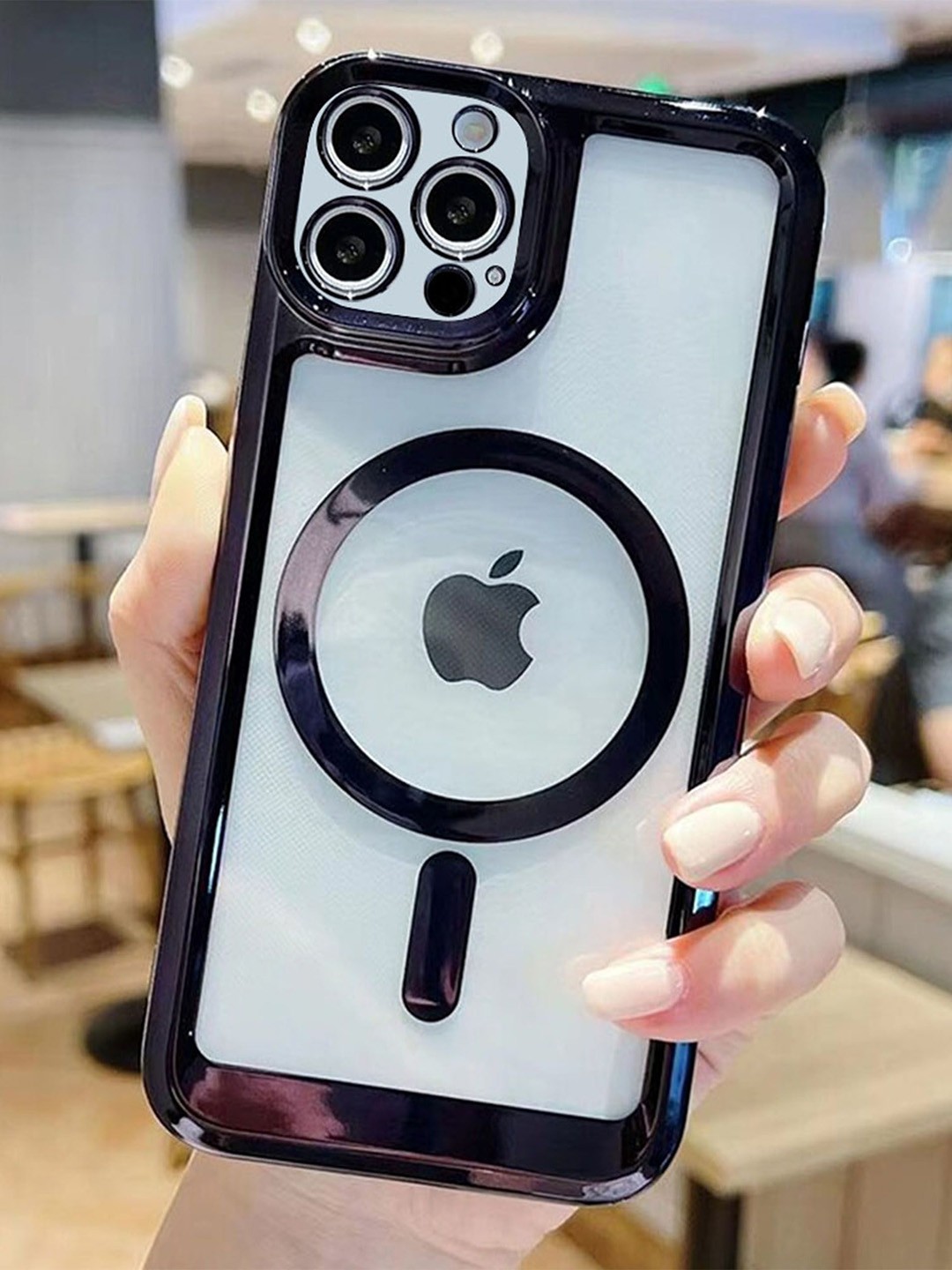

Luxury Kase Magnetic Soft iPhone 12 Pro Max Back Case, Black