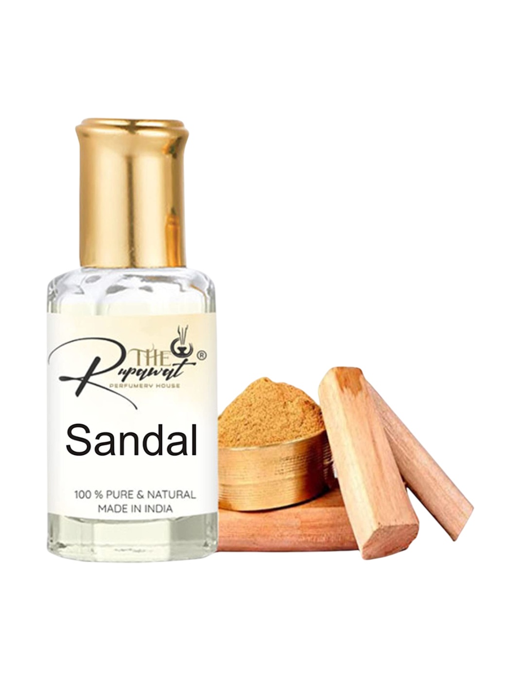 

THE RUPAWAT Perfumery House Sandal 100% Pure & Natural Alcohol-Free Attar - 12 ml, Transparent