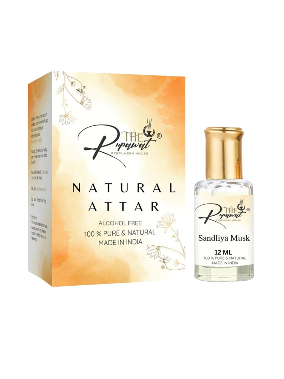 

THE RUPAWAT Perfumery House Sandliya Musk 100% Pure & Natural Alcohol Free Attar - 12 ml, Transparent