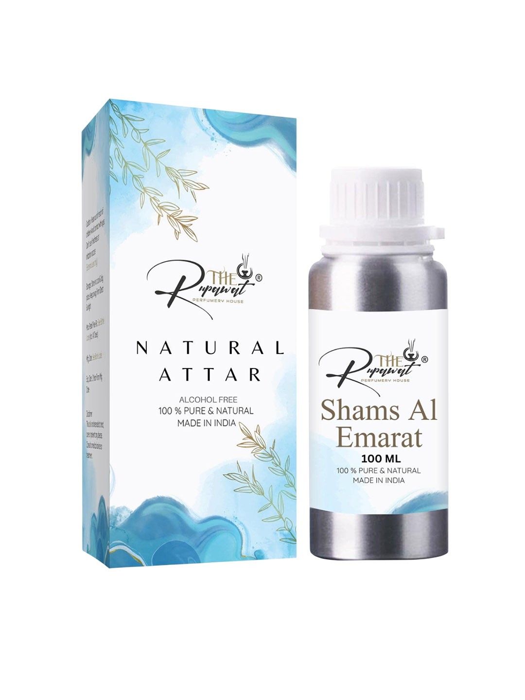 

THE RUPAWAT Perfumery House Shams Al Emarat Natural & Alcohol Free Attar - 100 ml, Transparent
