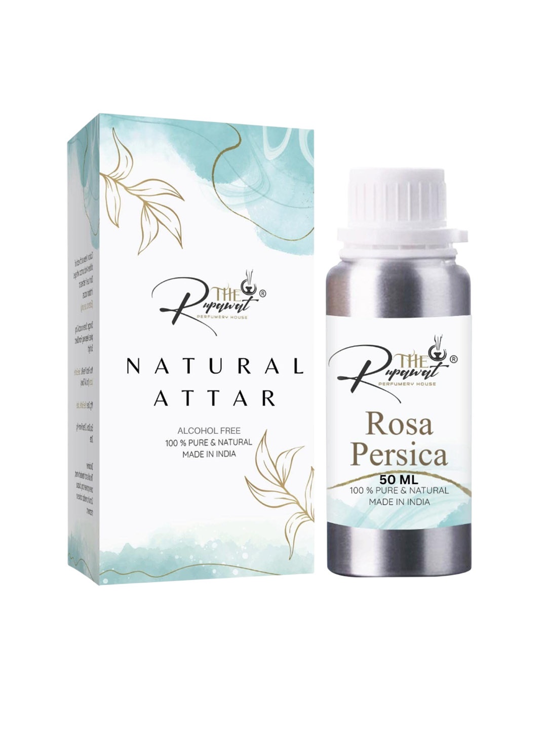 

THE RUPAWAT Perfumery House Rosa Persica 100% Pure & Natural Alcohol Free Attar - 50 ml, Transparent