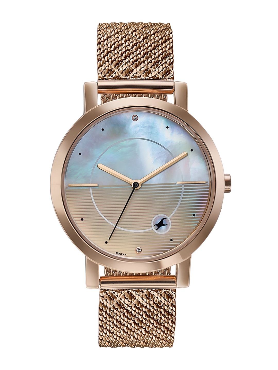 

Fastrack Women Brass Dial & Stainless Steel Straps Watch 6284WM05, Off white