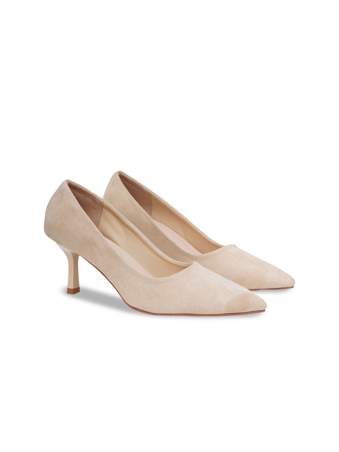 

Sherrif Shoes Suede Stiletto Pumps, Beige